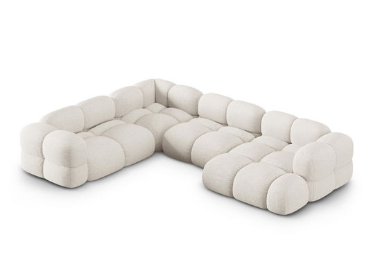 Coltar panoramic stanga 5 locuri, Loretto, Cosmopolitan Design, 345x250x68 cm, tesatura structurata, bej