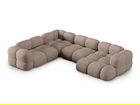 Coltar panoramic stanga 5 locuri, Loretto, Cosmopolitan Design, 345x250x68 cm, tesatura structurata, cappuccino