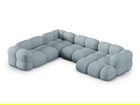 Coltar panoramic stanga 5 locuri, Loretto, Cosmopolitan Design, 345x250x68 cm, tesatura structurata, albastru pastel