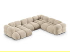 Coltar panoramic dreapta 5 locuri, Loretto, Cosmopolitan Design, 345x250x68 cm, catifea, bej deschis