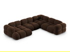Coltar panoramic dreapta 5 locuri, Loretto, Cosmopolitan Design, 345x250x68 cm, catifea, ciocolata
