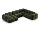 Coltar panoramic dreapta 5 locuri, Loretto, Cosmopolitan Design, 345x250x68 cm, catifea, verde