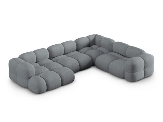 Coltar panoramic dreapta 5 locuri, Loretto, Cosmopolitan Design, 345x250x68 cm, tesatura structurata, gri