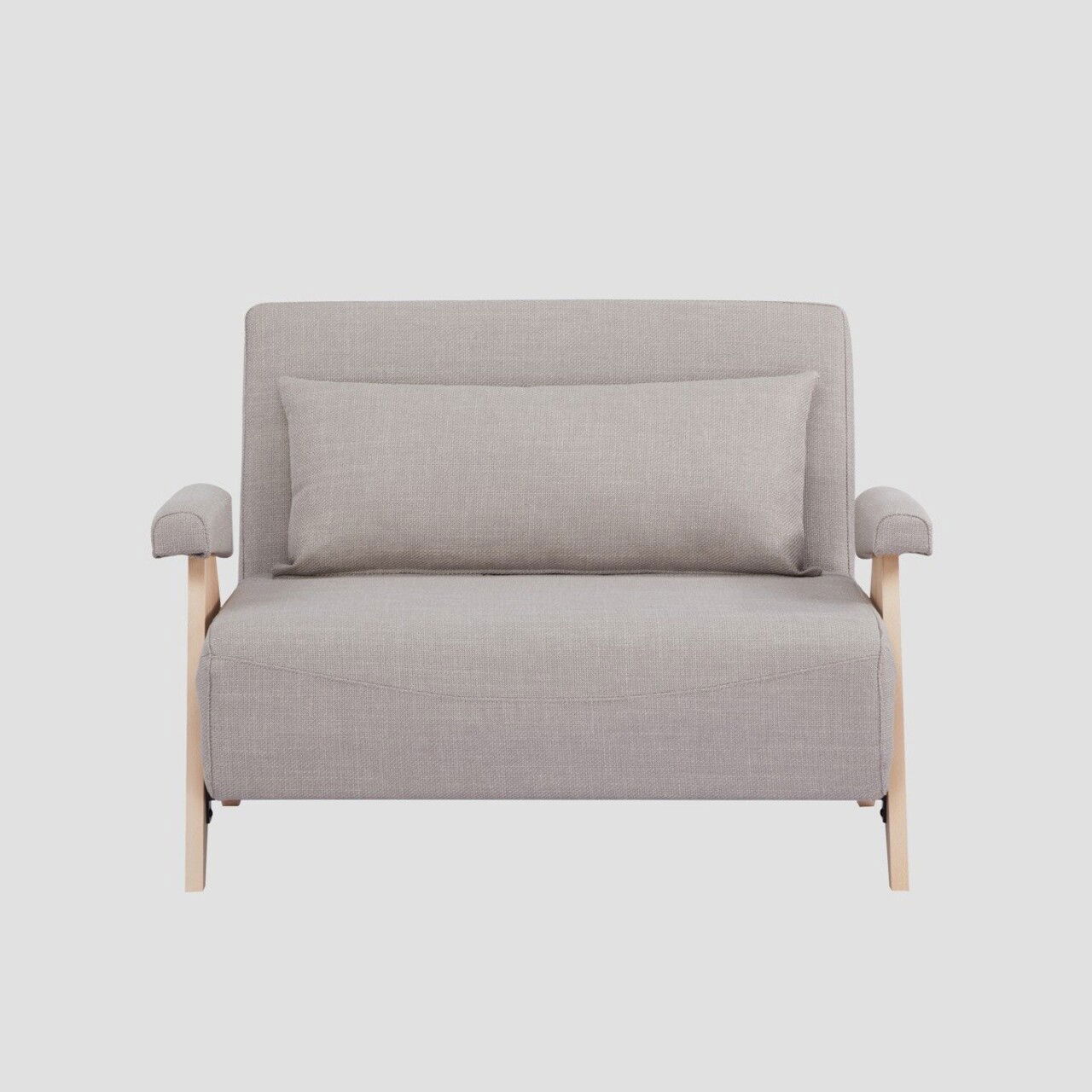 Canapea extensibila 1 loc Calore, Homla, 117x90x82 cm, lemn/poliester, bej/natur