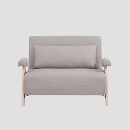 Canapea extensibila 1 loc Calore, Homla, 117x90x82 cm, lemn/poliester, bej/natur