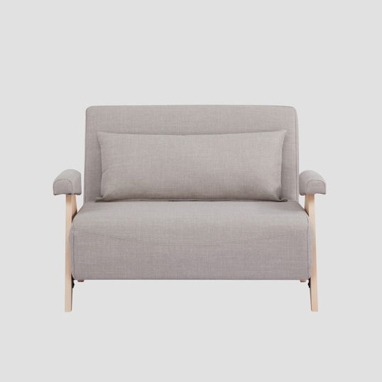 Canapea extensibila 1 loc Calore, Homla, 117x90x82 cm, lemn/poliester, bej/natur