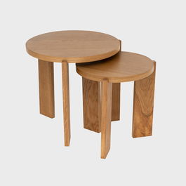 Masuta de cafea Tabula, Homla, 50x45 cm/40x40 cm, furnir de stejar/MDF, maro