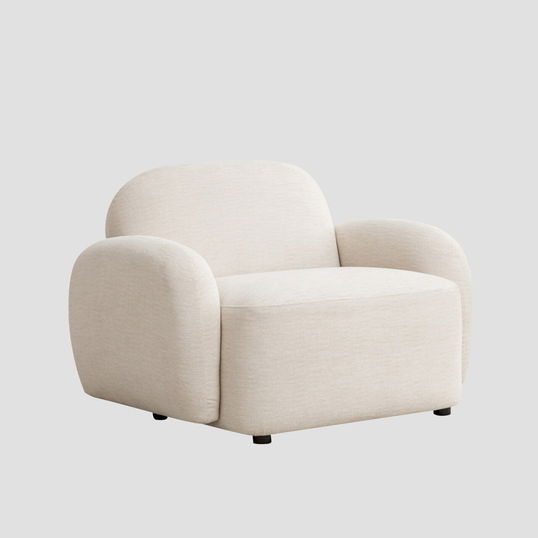 Fotoliu Helmi, Homla, 108x87x73 cm, MDF/metal/poliester, ecru