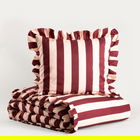 Lenjerie de pat dubla Tiffany, Homla, 3 piese, 160x200 cm, poliester, crem/visiniu