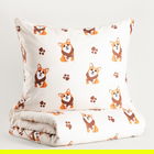Lenjerie de pat dubla Corgi, Homla, 3 piese, 160x200 cm, microfibra din poliester, multicolor