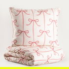 Lenjerie de pat dubla Vivienne, Homla, 3 piese, 160x200 cm, microfibra din poliester, alb/roz