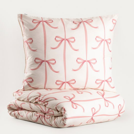 Lenjerie de pat King Size, Vivienne, Homla, 3 piese, 200x220 cm, microfibra din poliester, alb/roz