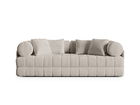 Canapea extensibila 3 locuri, Kemi, Cosmopolitan Design, 206x95x70 cm, catifea, bej