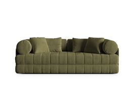 Canapea extensibila 3 locuri, Kemi, Cosmopolitan Design, 206x95x70 cm, catifea, verde