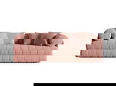 Canapea extensibila 3 locuri, Kemi, Cosmopolitan Design, 206x95x70 cm, catifea, roz