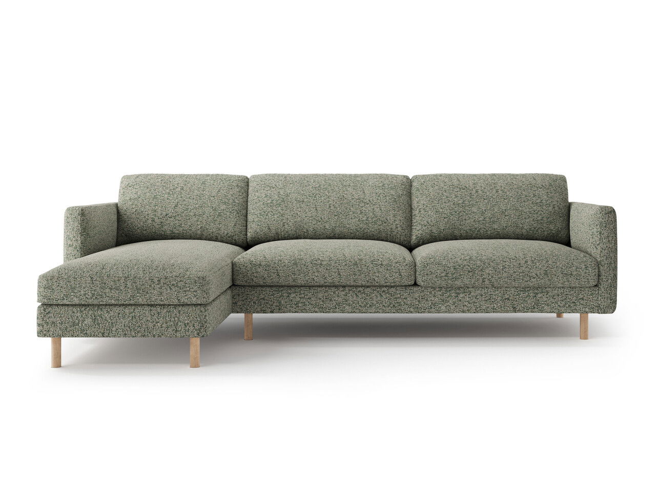Coltar stanga 4 locuri, Eden, Micadoni, 286x150x90 cm, tesatura structurata, verde muschi melanj