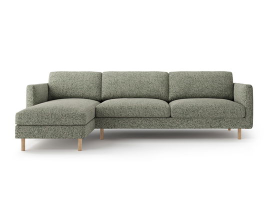 Coltar stanga 4 locuri, Eden, Micadoni, 286x150x90 cm, tesatura structurata, verde muschi melanj