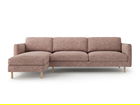 Coltar stanga 4 locuri, Eden, Micadoni, 286x150x90 cm, tesatura structurata, roz melanj