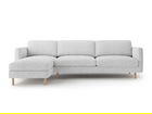 Coltar stanga 4 locuri, Eden, Micadoni, 286x150x90 cm, tesatura structurata, gri deschis melanj