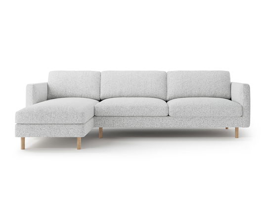 Coltar stanga 4 locuri, Eden, Micadoni, 286x150x90 cm, tesatura structurata, gri deschis melanj