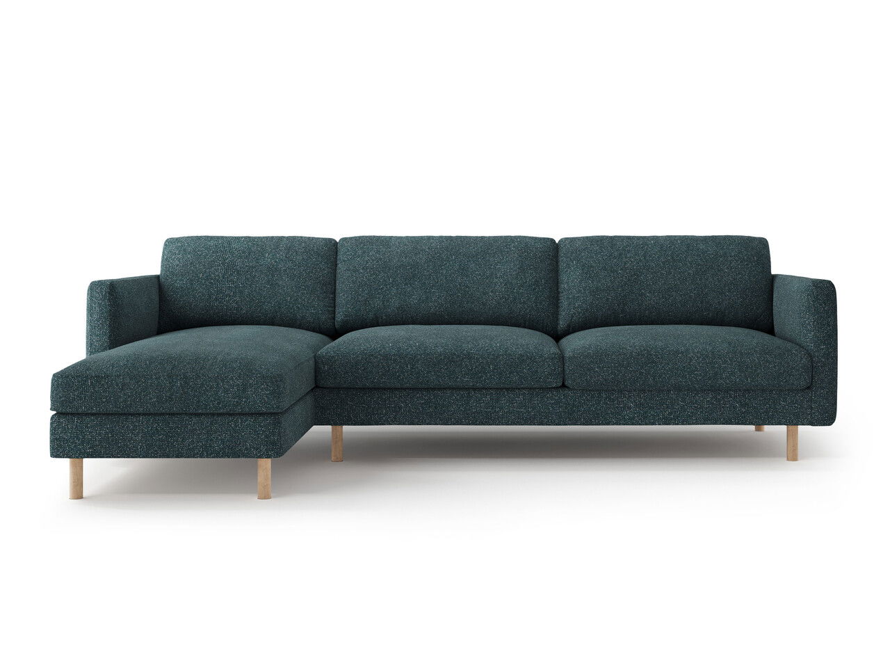 Coltar stanga 4 locuri, Eden, Micadoni, 286x150x90 cm, tesatura structurata, verde albastrui melanj