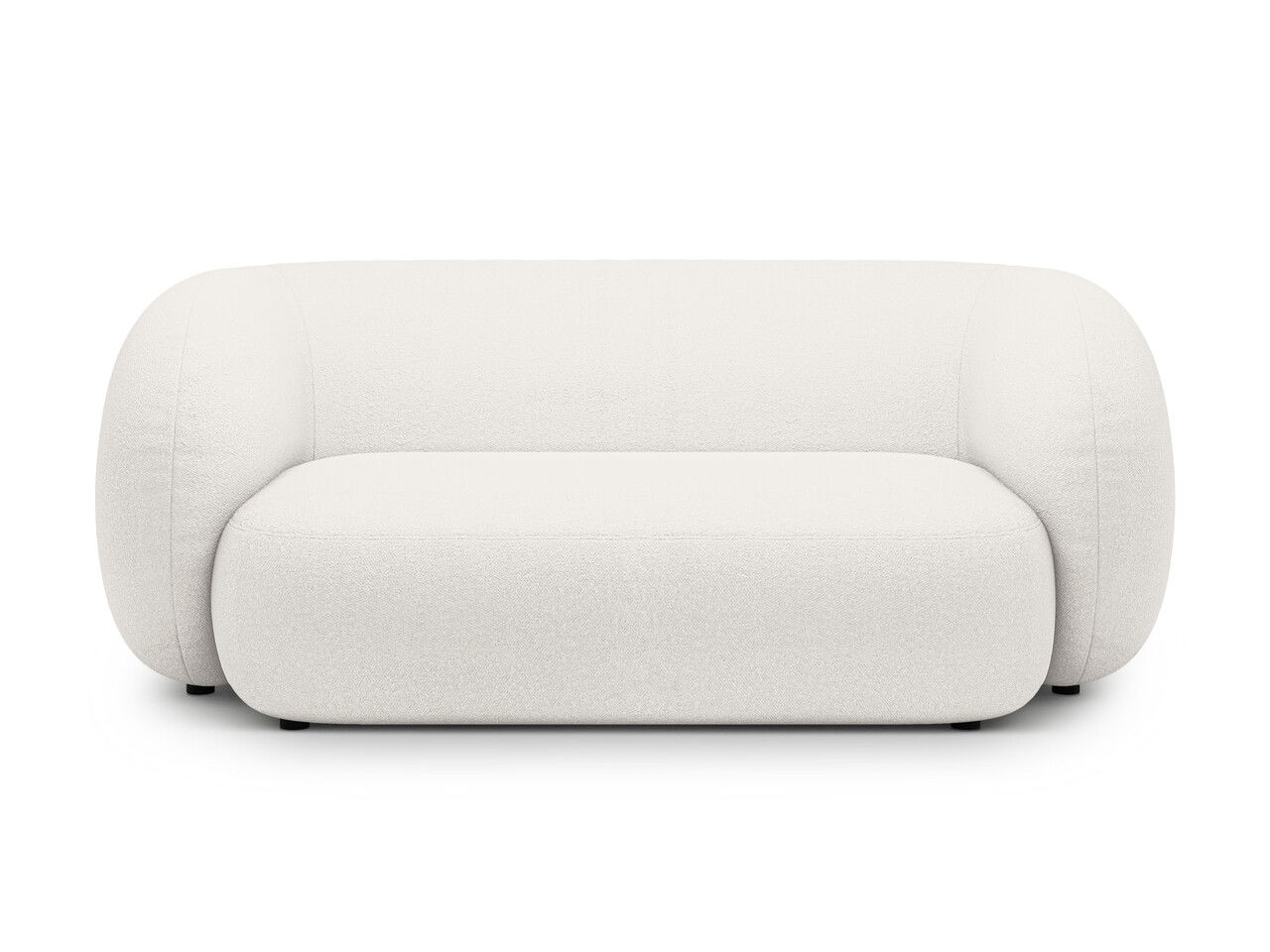 Canapea modulara 2 locuri, Kate, Micadoni, 183x99x76 cm, tesatura boucle, alb