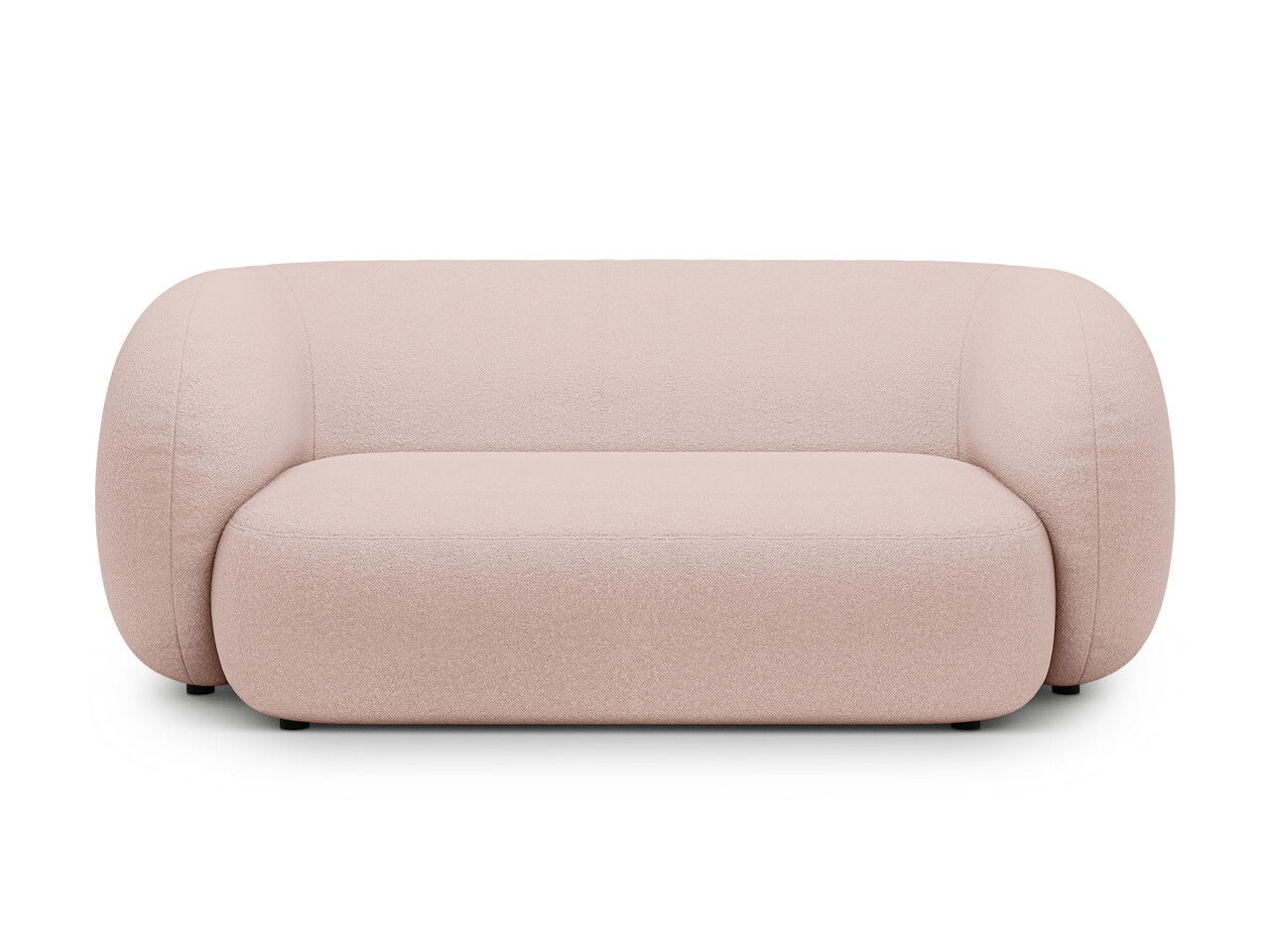 Canapea modulara 2 locuri, Kate, Micadoni, 183x99x76 cm, tesatura boucle, roz pudra