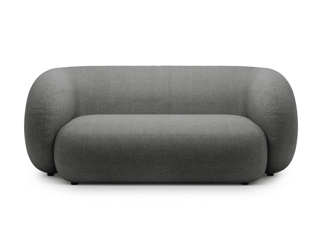 Canapea modulara 2 locuri, Kate, Micadoni, 183x99x76 cm, tesatura boucle, gri inchis