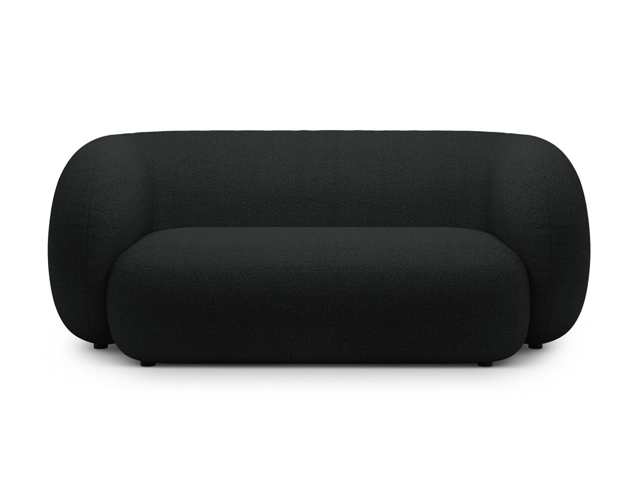 Canapea modulara 2 locuri, Kate, Micadoni, 183x99x76 cm, tesatura boucle, negru