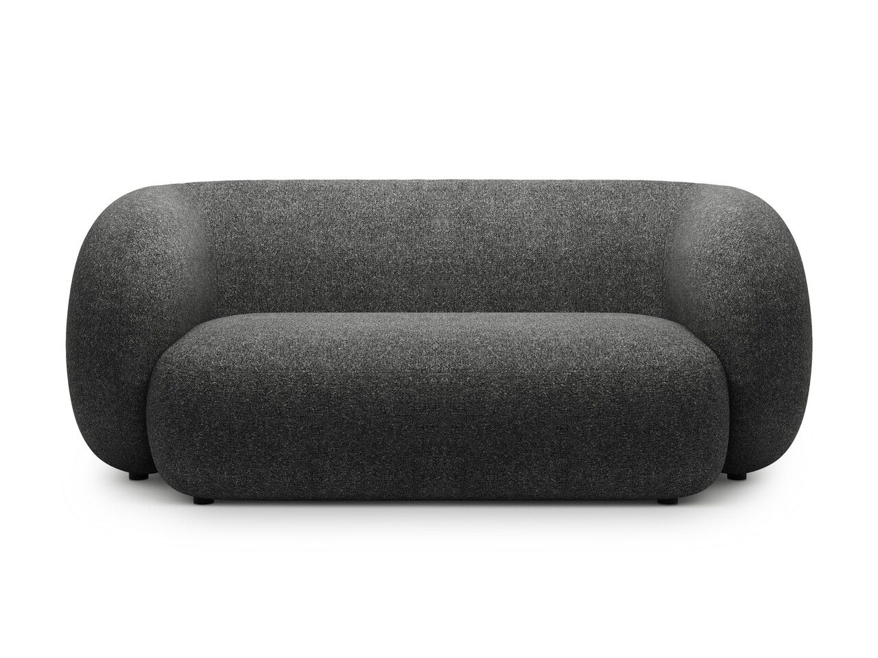 Canapea modulara 2 locuri, Kate, Micadoni, 183x99x76 cm, tesatura structurata, gri inchis melanj