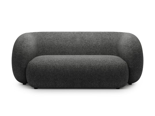 Canapea modulara 2 locuri, Kate, Micadoni, 183x99x76 cm, tesatura structurata, gri inchis melanj