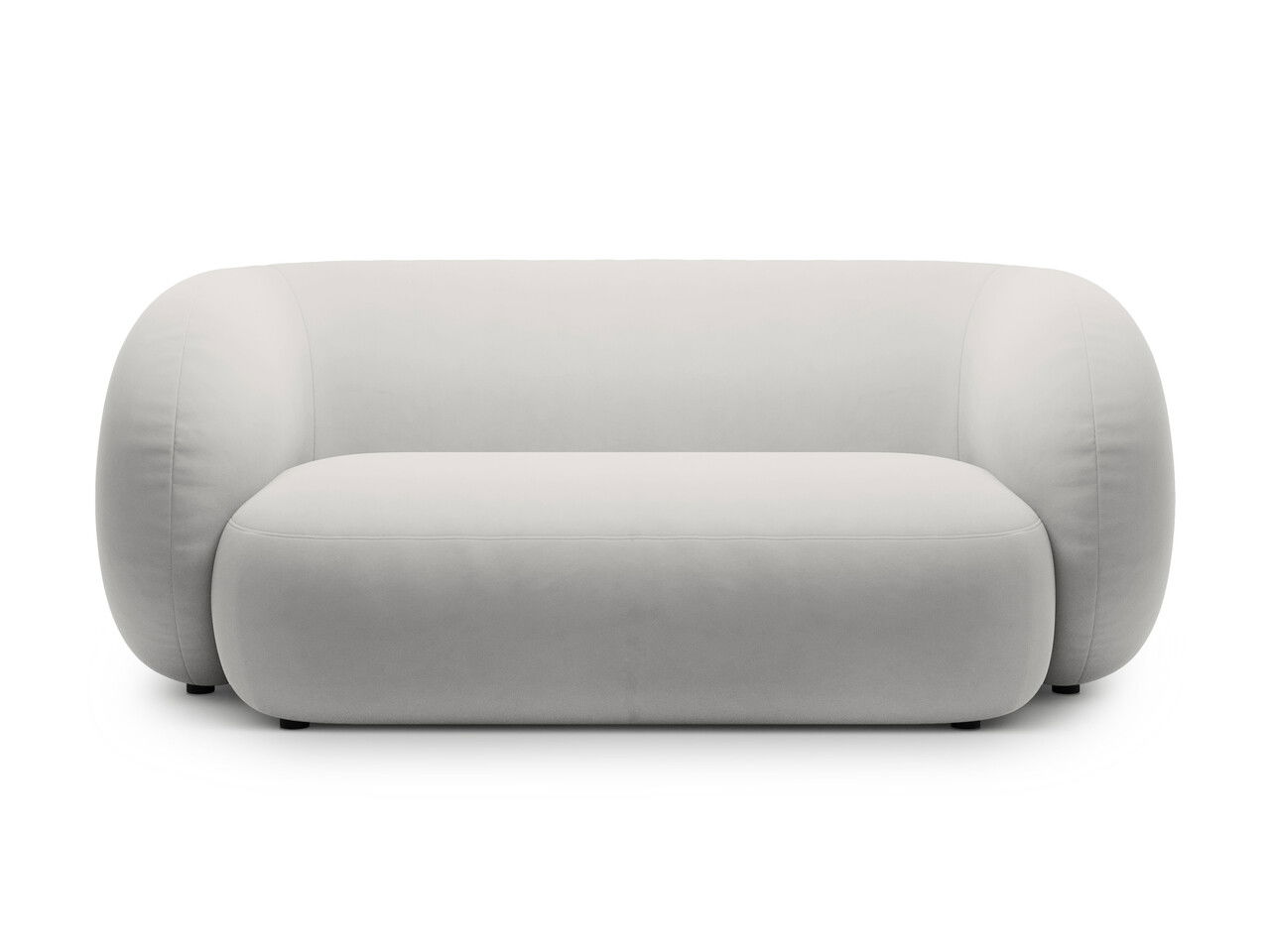 Canapea modulara 2 locuri, Kate, Micadoni, 183x99x76 cm, catifea, gri deschis