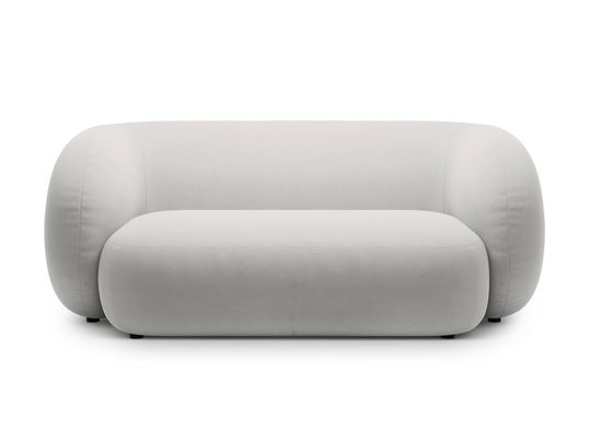 Canapea modulara 2 locuri, Kate, Micadoni, 183x99x76 cm, catifea, gri deschis