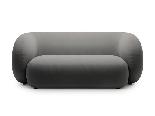 Canapea modulara 2 locuri, Kate, Micadoni, 183x99x76 cm, catifea, gri inchis