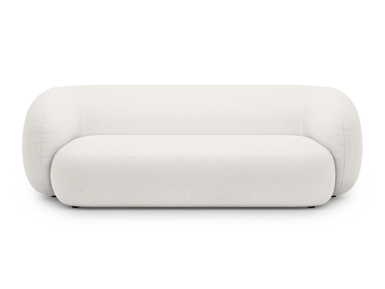 Canapea modulara 3 locuri, Kate, Micadoni, 213x99x76 cm, tesatura boucle, alb