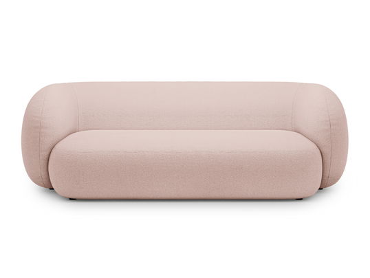Canapea modulara 3 locuri, Kate, Micadoni, 213x99x76 cm, tesatura boucle, roz pudra