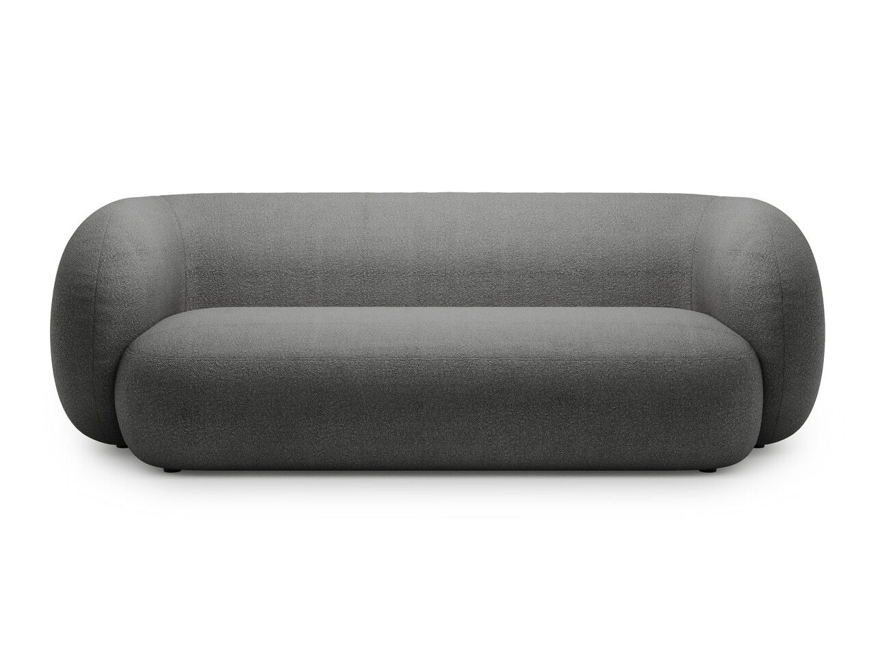 Canapea modulara 3 locuri, Kate, Micadoni, 213x99x76 cm, tesatura boucle, gri inchis