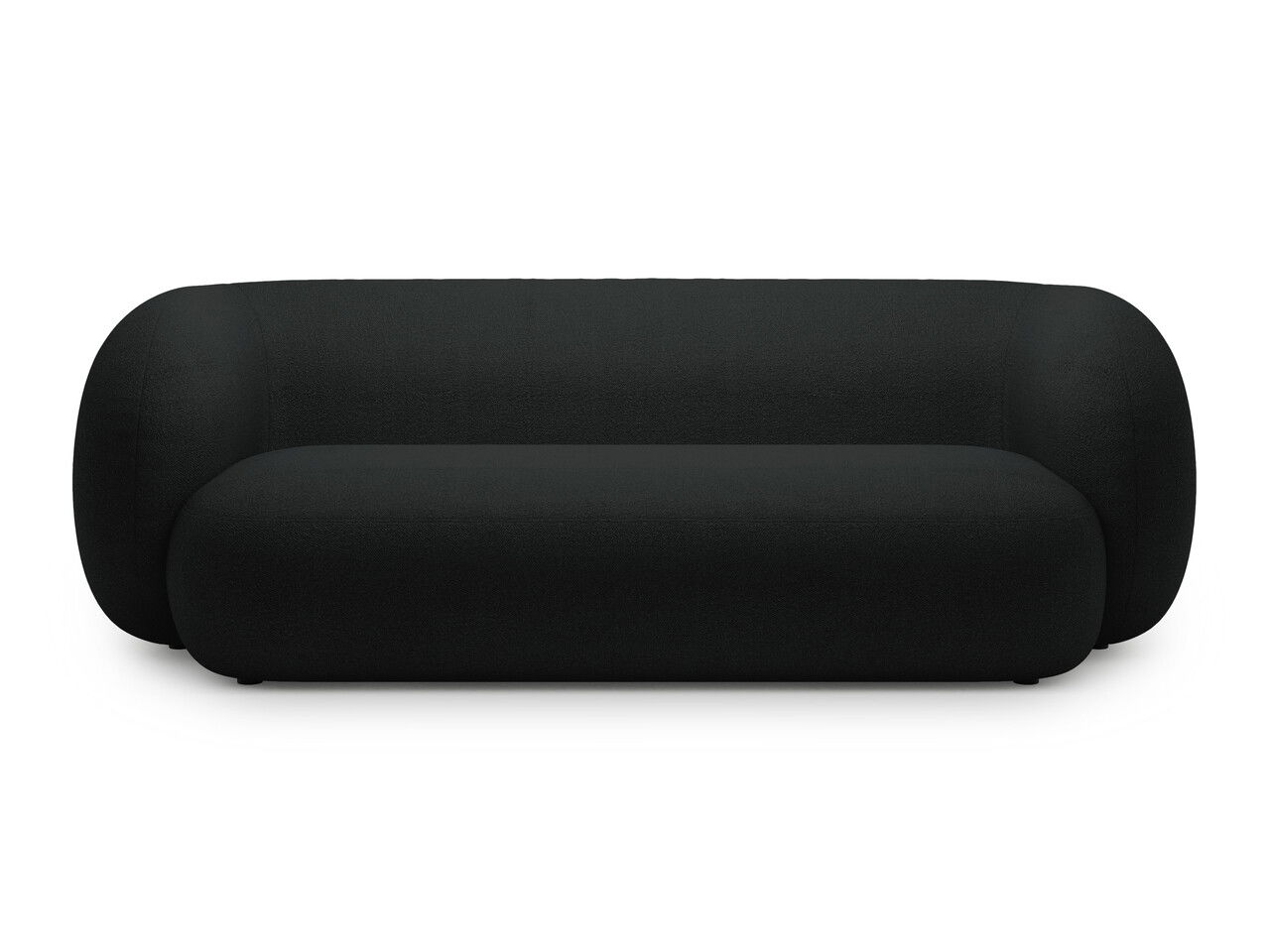 Canapea modulara 3 locuri, Kate, Micadoni, 213x99x76 cm, tesatura boucle, negru