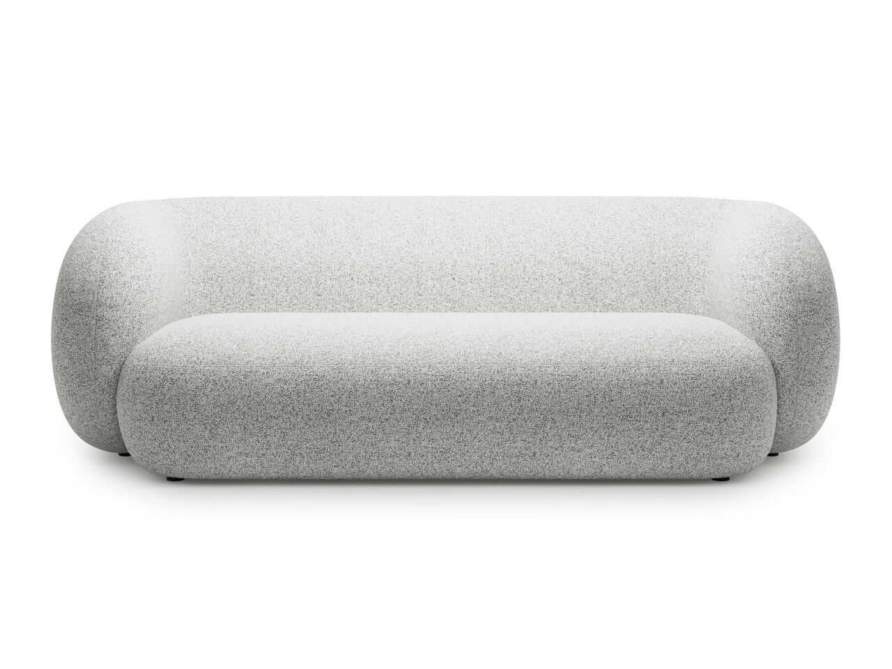 Canapea modulara 3 locuri, Kate, Micadoni, 213x99x76 cm, tesatura structurata, gri deschis melanj