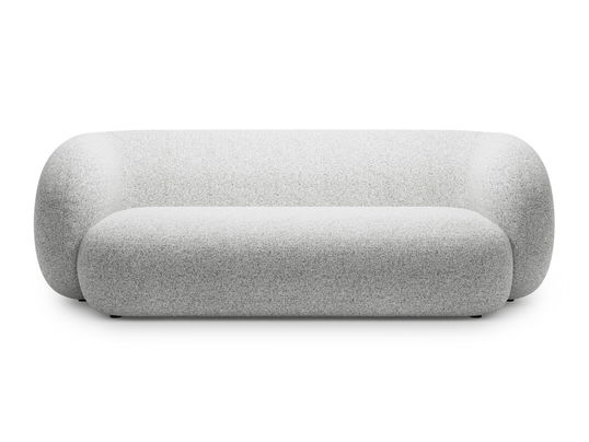 Canapea modulara 3 locuri, Kate, Micadoni, 213x99x76 cm, tesatura structurata, gri deschis melanj
