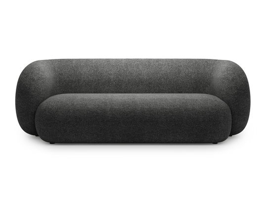 Canapea modulara 3 locuri, Kate, Micadoni, 213x99x76 cm, tesatura structurata, gri inchis melanj