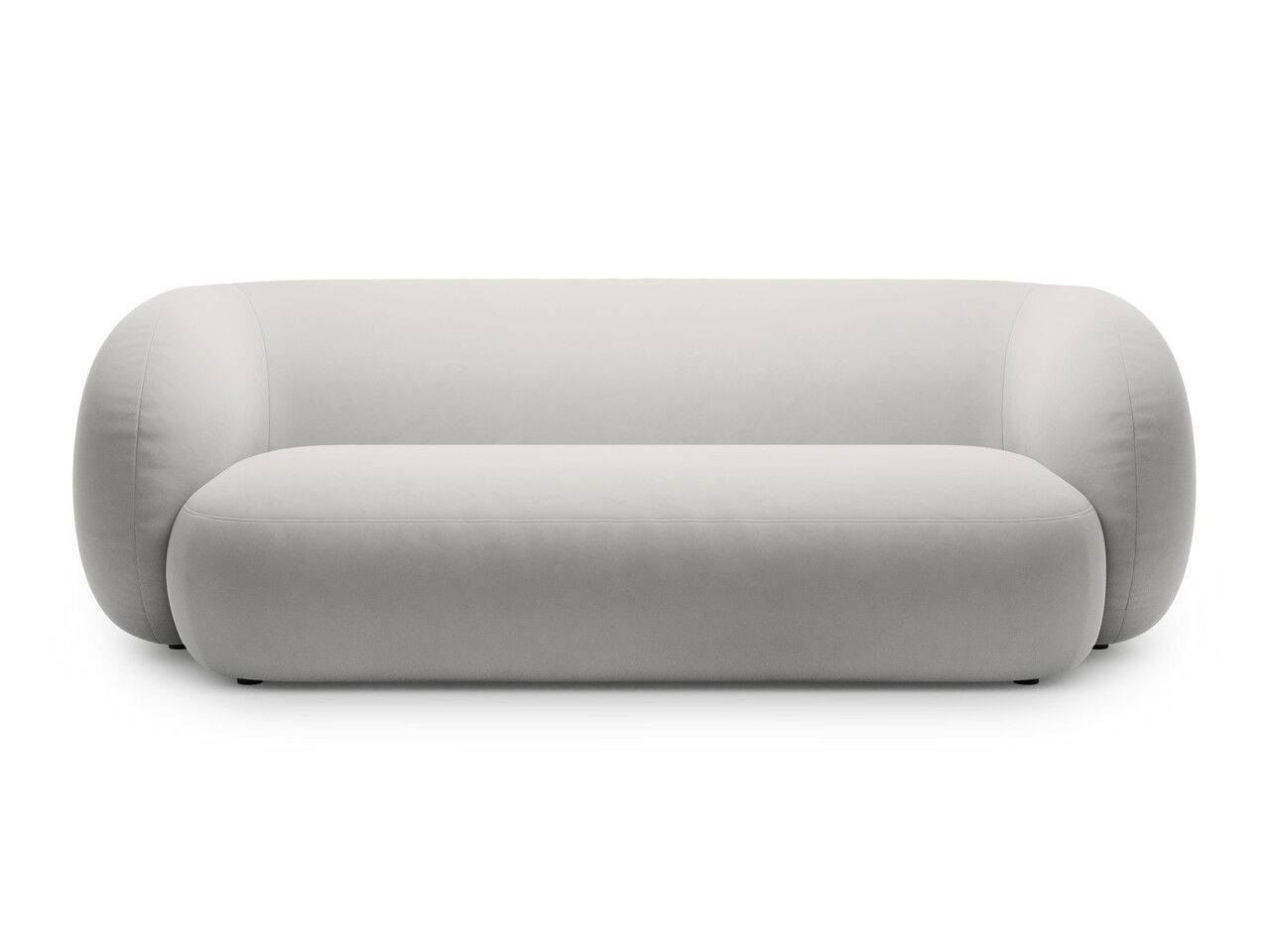 Canapea modulara 3 locuri, Kate, Micadoni, 213x99x76 cm, catifea, gri deschis