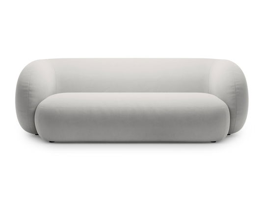 Canapea modulara 3 locuri, Kate, Micadoni, 213x99x76 cm, catifea, gri deschis