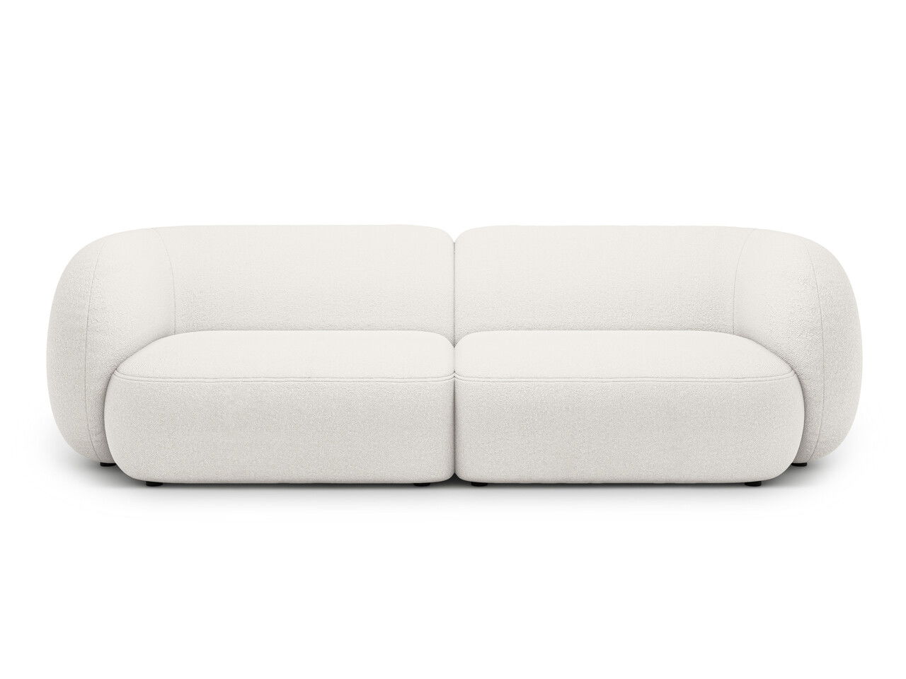 Canapea modulara 4 locuri, Kate, Micadoni, 243x99x76 cm, tesatura boucle, alb