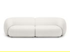 Canapea modulara 4 locuri, Kate, Micadoni, 243x99x76 cm, tesatura boucle, alb
