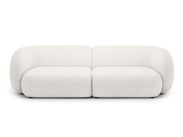 Canapea modulara 4 locuri, Kate, Micadoni, 243x99x76 cm, tesatura boucle, alb