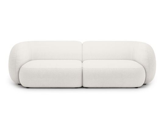 Canapea modulara 4 locuri, Kate, Micadoni, 243x99x76 cm, tesatura boucle, alb