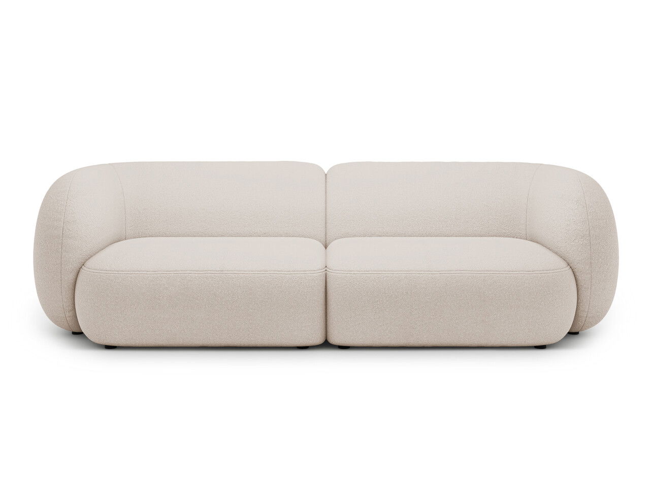 Canapea modulara 4 locuri, Kate, Micadoni, 243x99x76 cm, tesatura boucle, bej