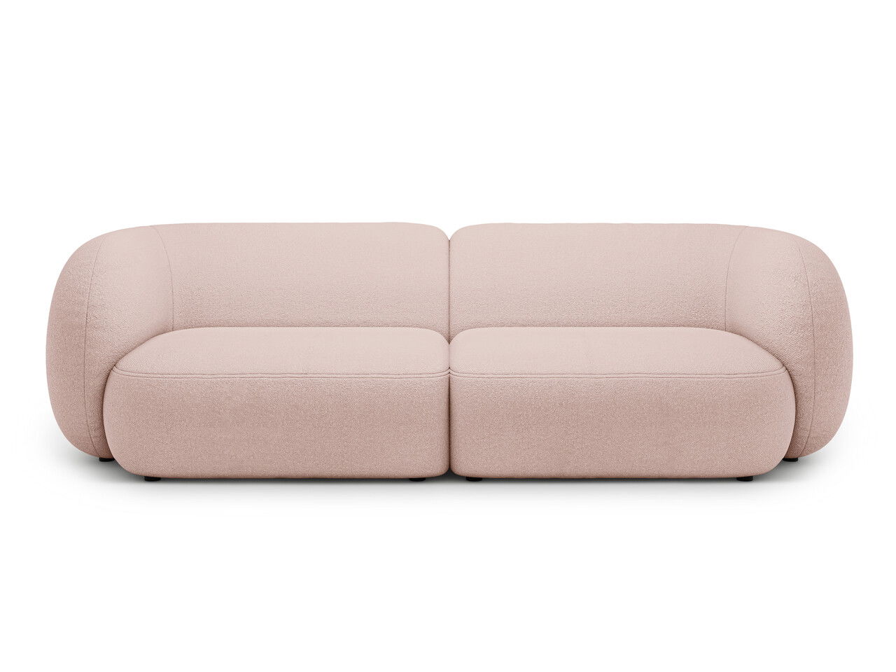 Canapea modulara 4 locuri, Kate, Micadoni, 243x99x76 cm, tesatura boucle, roz pudra