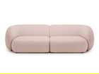 Canapea modulara 4 locuri, Kate, Micadoni, 243x99x76 cm, tesatura boucle, roz pudra